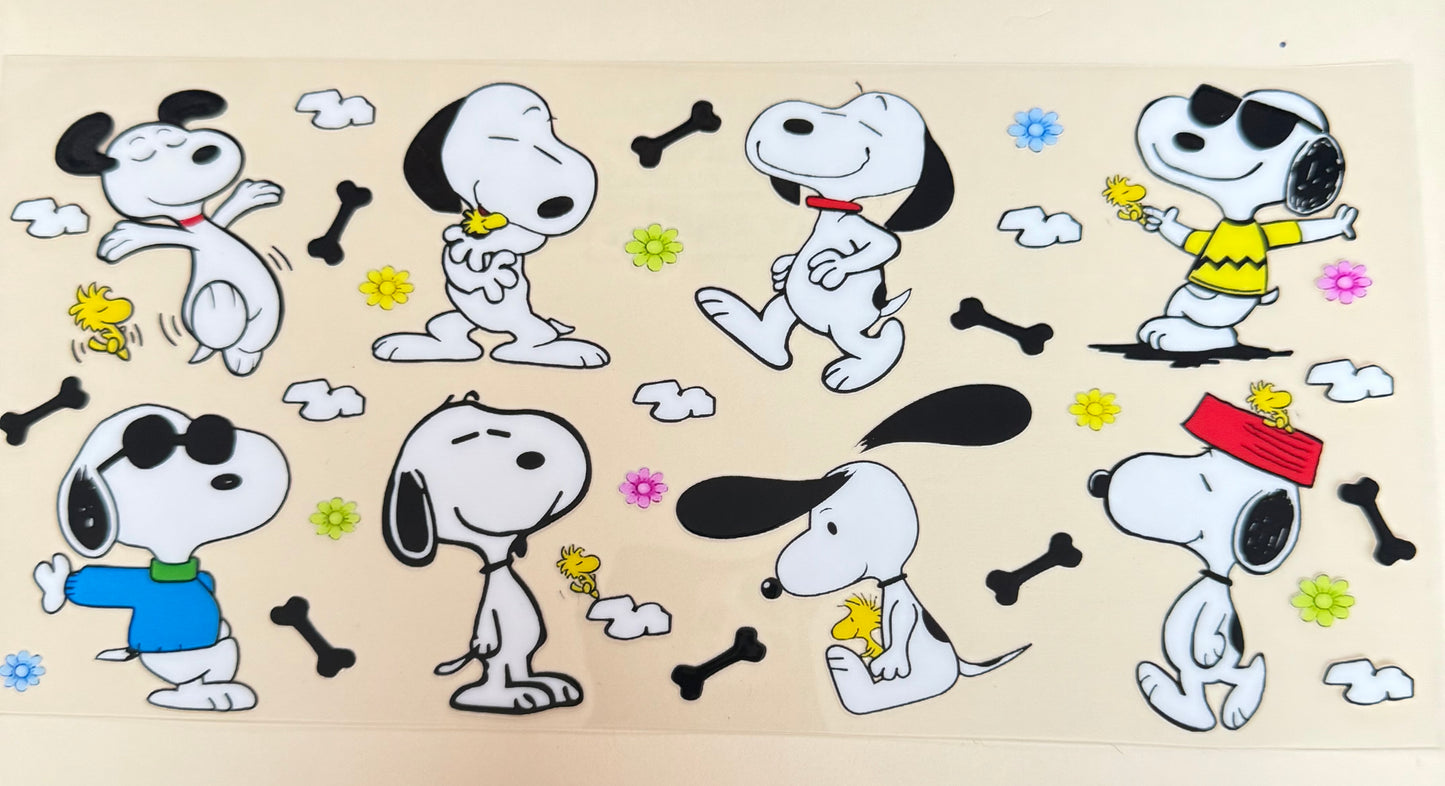 C395- (1PC) SNOOPY 16OZ UV DTF Transfer Wrap/Sticker for Cup/Tumbler