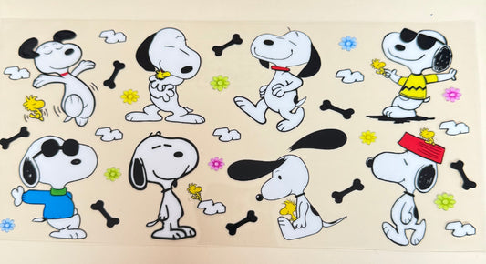 C395- (1PC) SNOOPY 16OZ UV DTF Transfer Wrap/Sticker for Cup/Tumbler