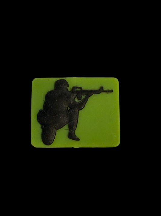 F/C32- (1)PC 1.1" Green/Black Military Soldier Focal Bead for DIY Keychains, Wristlets, Cup Charms, Car Charms ETC