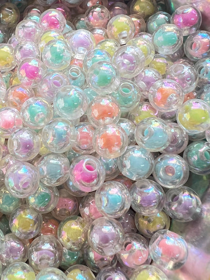 20 PCS - 8mm UVAB Round Pastel Shaped Rainbow/Double Layer/Aura Coated Mix image 2