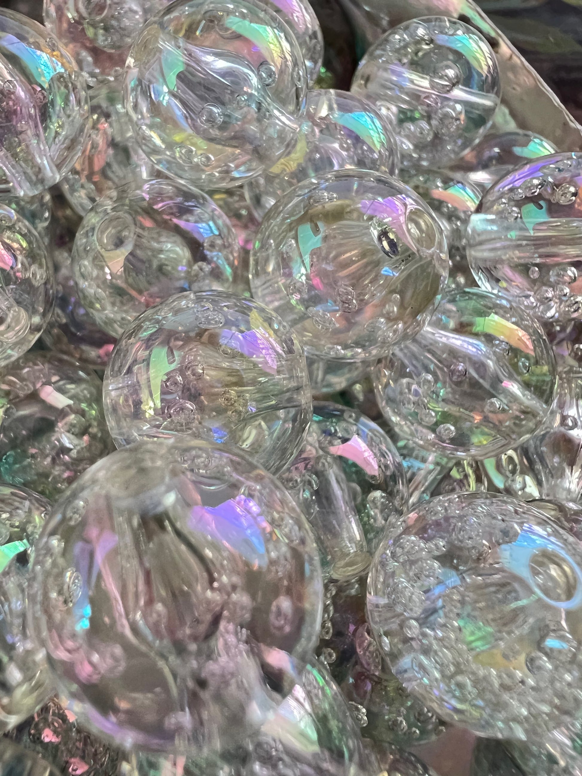10 PCS- 15mm Clear Transparent UVAB Acrylic Galaxy Shimmer Bubble image 2