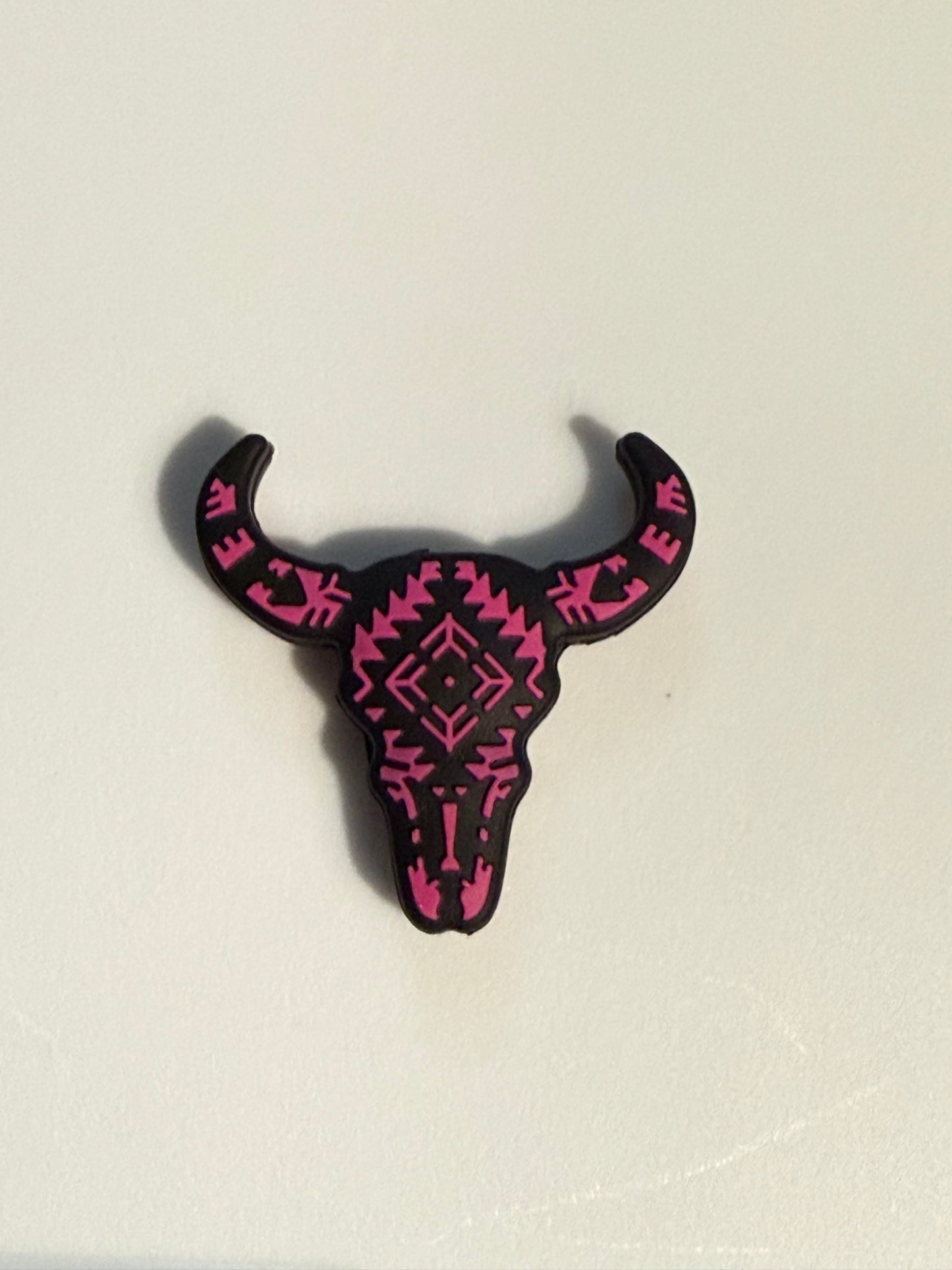 F/C27- (1)PC 1.3" Choose your color- Aztec/Boho Design BullSkull Focal Bead for DIY Keychains, Wristlets, Cup Charms, Car Charms ETC