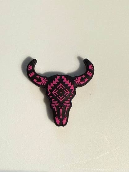 F/C27- (1)PC 1.3" Choose your color- Aztec/Boho Design BullSkull Focal Bead for DIY Keychains, Wristlets, Cup Charms, Car Charms ETC