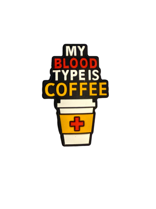 F/COF8 (1)PC 1.4"  My Blood type is Coffee Medical Coffee Cup Focal Bead for DIY Keychains, Wristlets, Cup Charms, Car Charms ETC