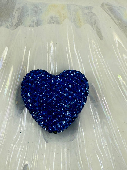 R45- (1PC) CHOOSE YOUR COLOR- High Quality 30mm HEART Pave-rhinestones with Polymer Clay Core Beads for DIY