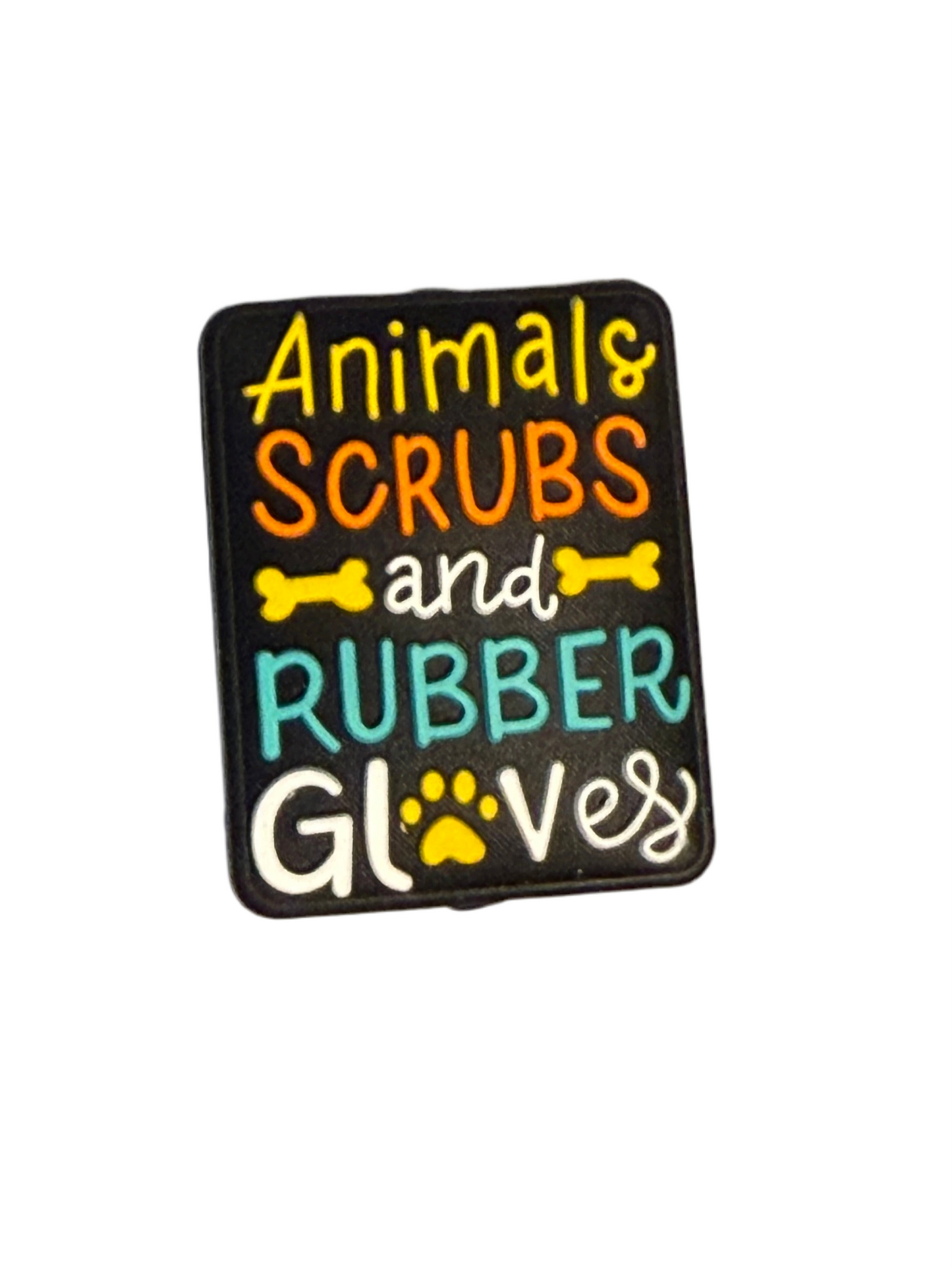 F/C51- (1)PC 1.1" Animals Scrubs and Rubber Gloves Colorful Focal Bead for DIY Keychains, Wristlets, Cup Charms, Car Charms ETC