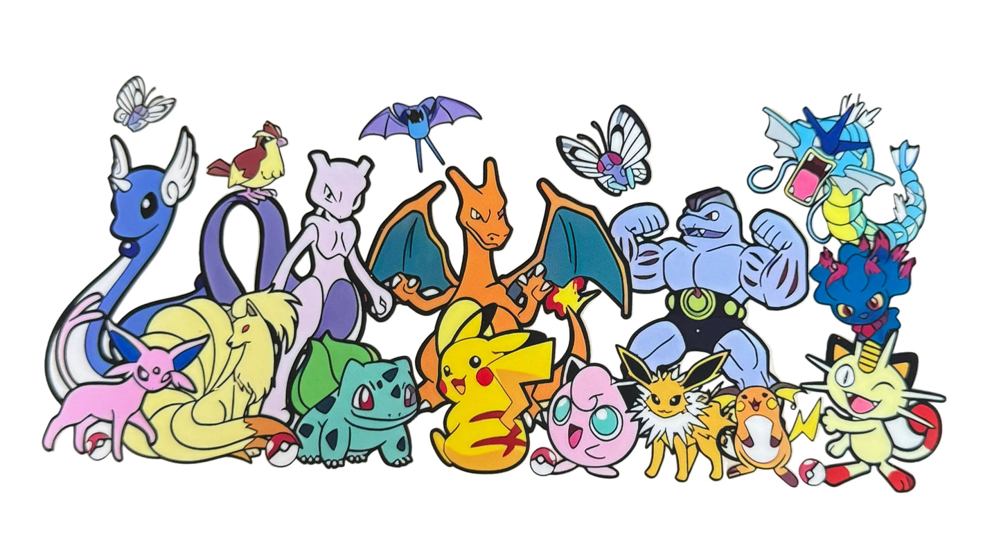 C368- (1PC) POKEMON 16OZ UV DTF Transfer Wrap/Sticker for Cup/Tumbler