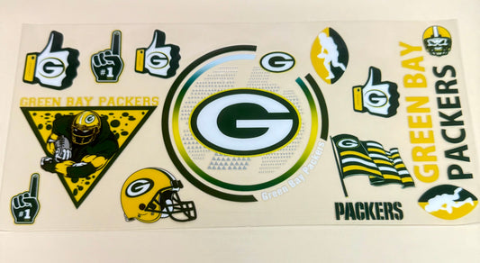C327- (1PC) GREEN BAY 16OZ UV DTF Transfer Wrap/Sticker for Cup/Tumbler