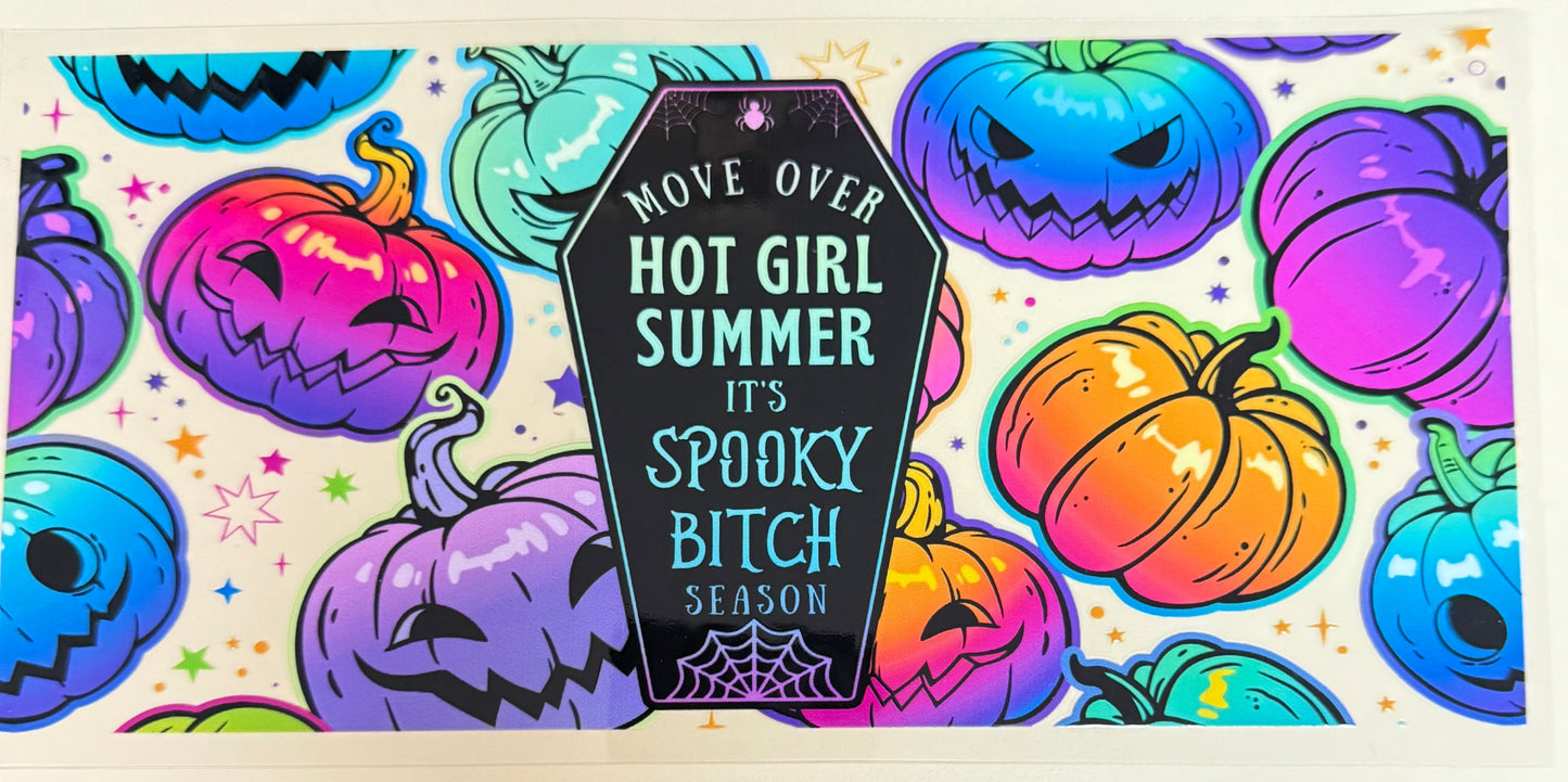 C452- (1PC) SPOOKY B SEASON 16OZ UV DTF Transfer Wrap/Sticker for Cup/Tumbler