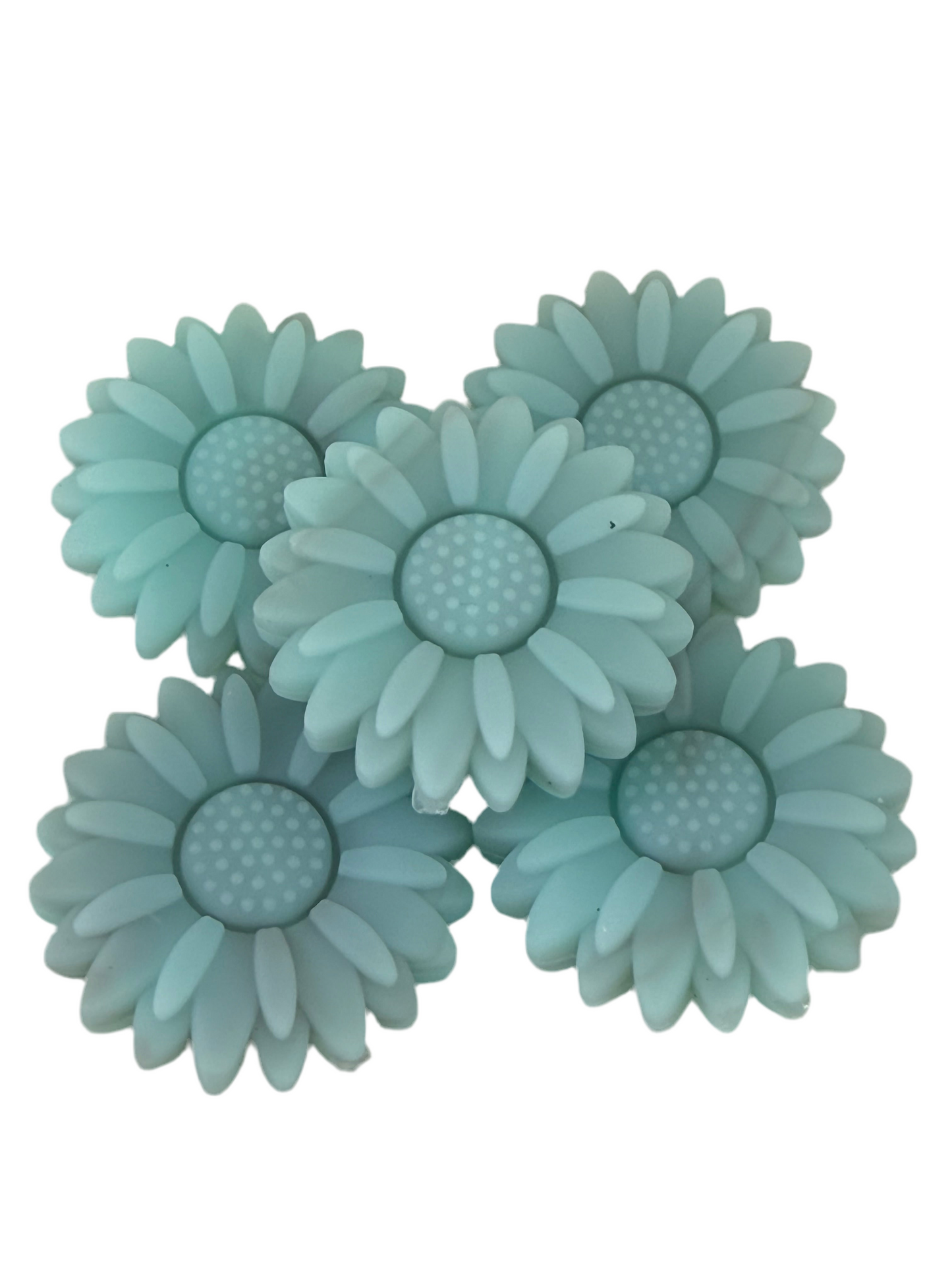 F4- (1)PC 1.2" Large Size Mint Blue Daisy Flower Focal Bead for DIY Keychains, Wristlets, Cup Charms, Car Charms ETC