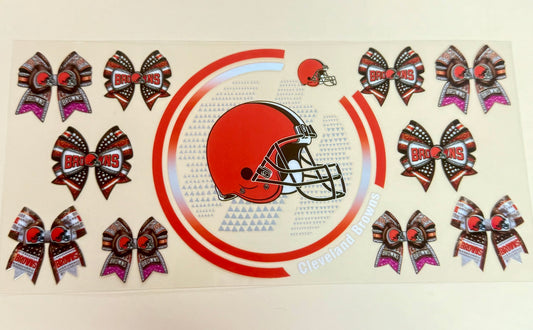 C299- (1PC) BROWNS 16OZ UV DTF Transfer Wrap/Sticker for Cup/Tumbler