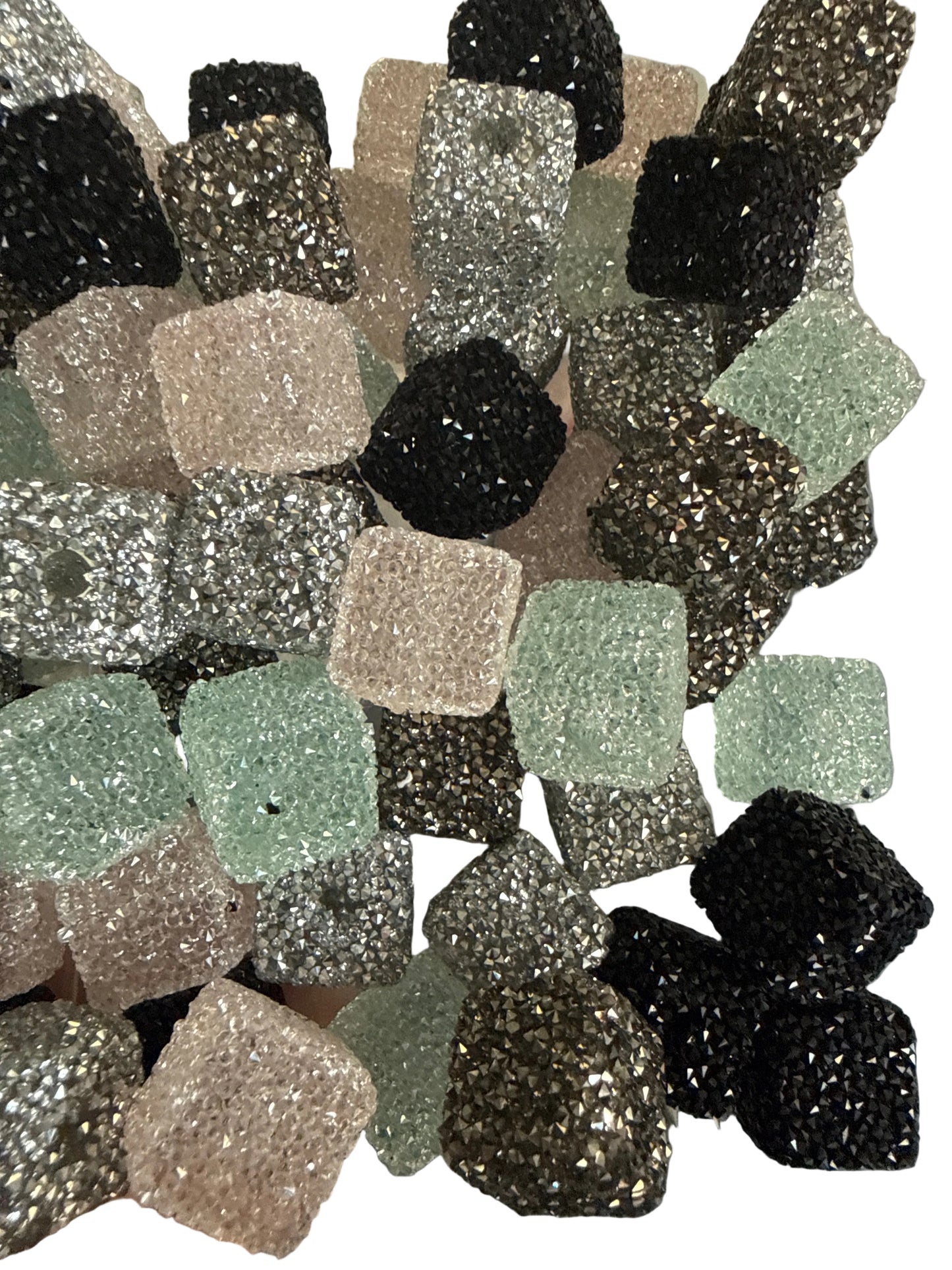 SUG10- (5PCS) 16mm Sugar Coated Mixed Colors Cube Beads for DIY