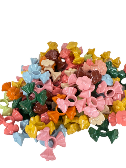 R94-(10PCS) 19mm Multi Color Round Flower Spacer Plastic Beads for DIY