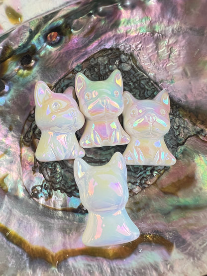 (1)PC- Choose GLOW WHITE UVAB Egyptian Mau OR French Bull Dog Acrylic Bead image 3