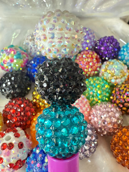 R22- (10PCS) 20mm Mixed Color Clear JELLY and AB Bubblegum Acrylic RHINESTONE Beads for DIY