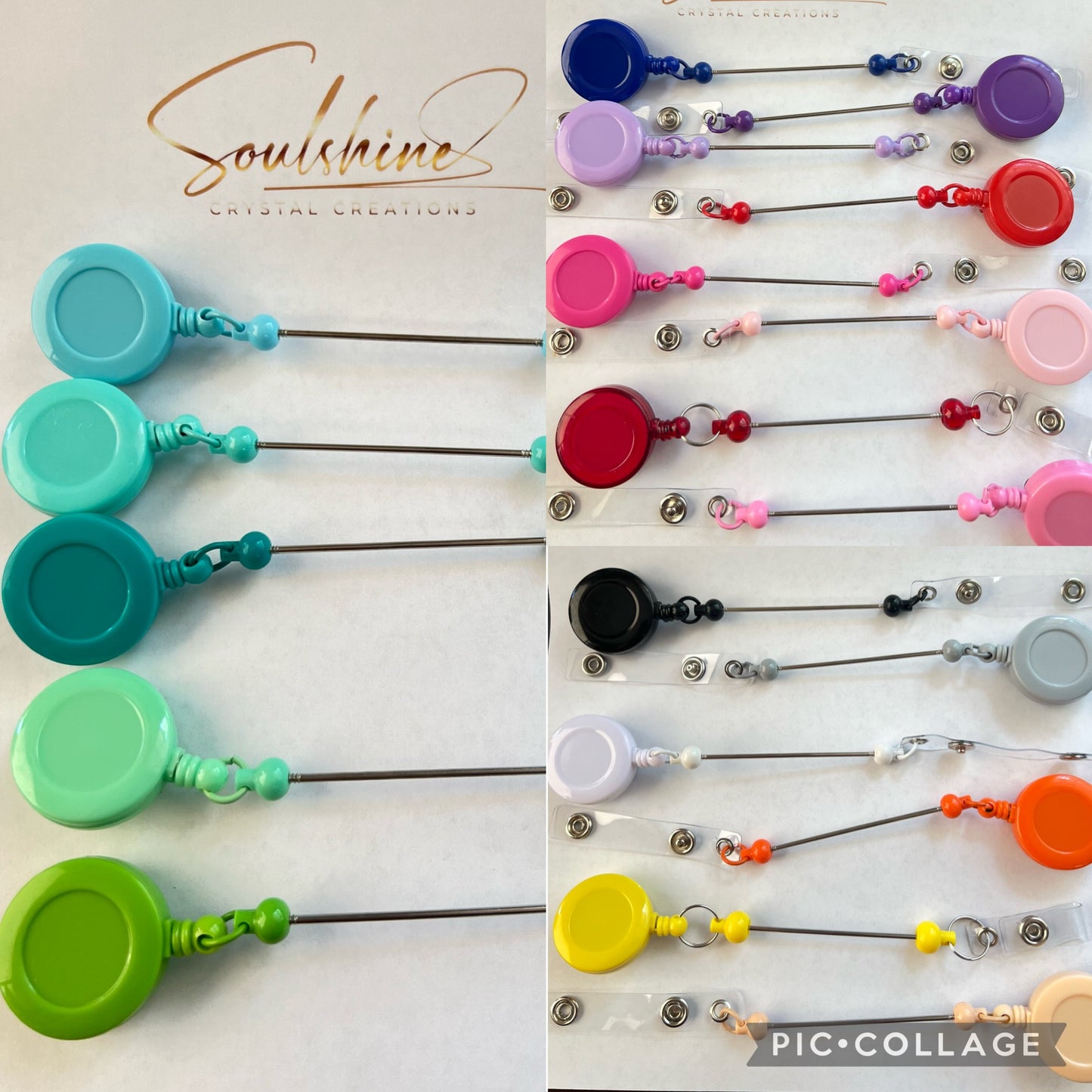 (1)PC- Choose your Color DIY Beadable ID Retractable Badge Reel Bar image 0