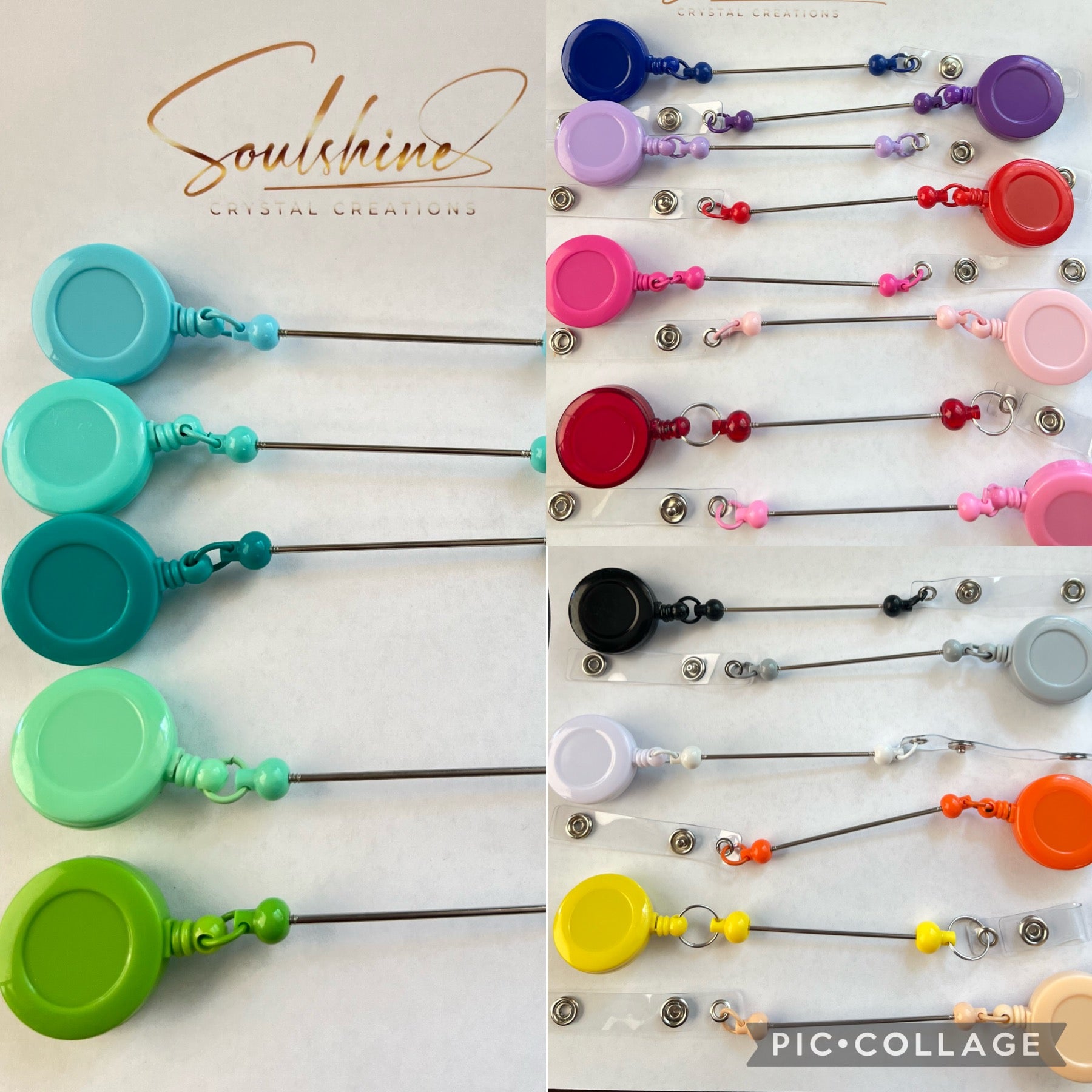 (1)PC- Choose your Color DIY Beadable ID Retractable Badge Reel Bar image 0