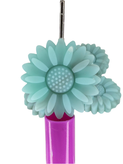 F4- (1)PC 1.2" Large Size Mint Blue Daisy Flower Focal Bead for DIY Keychains, Wristlets, Cup Charms, Car Charms ETC