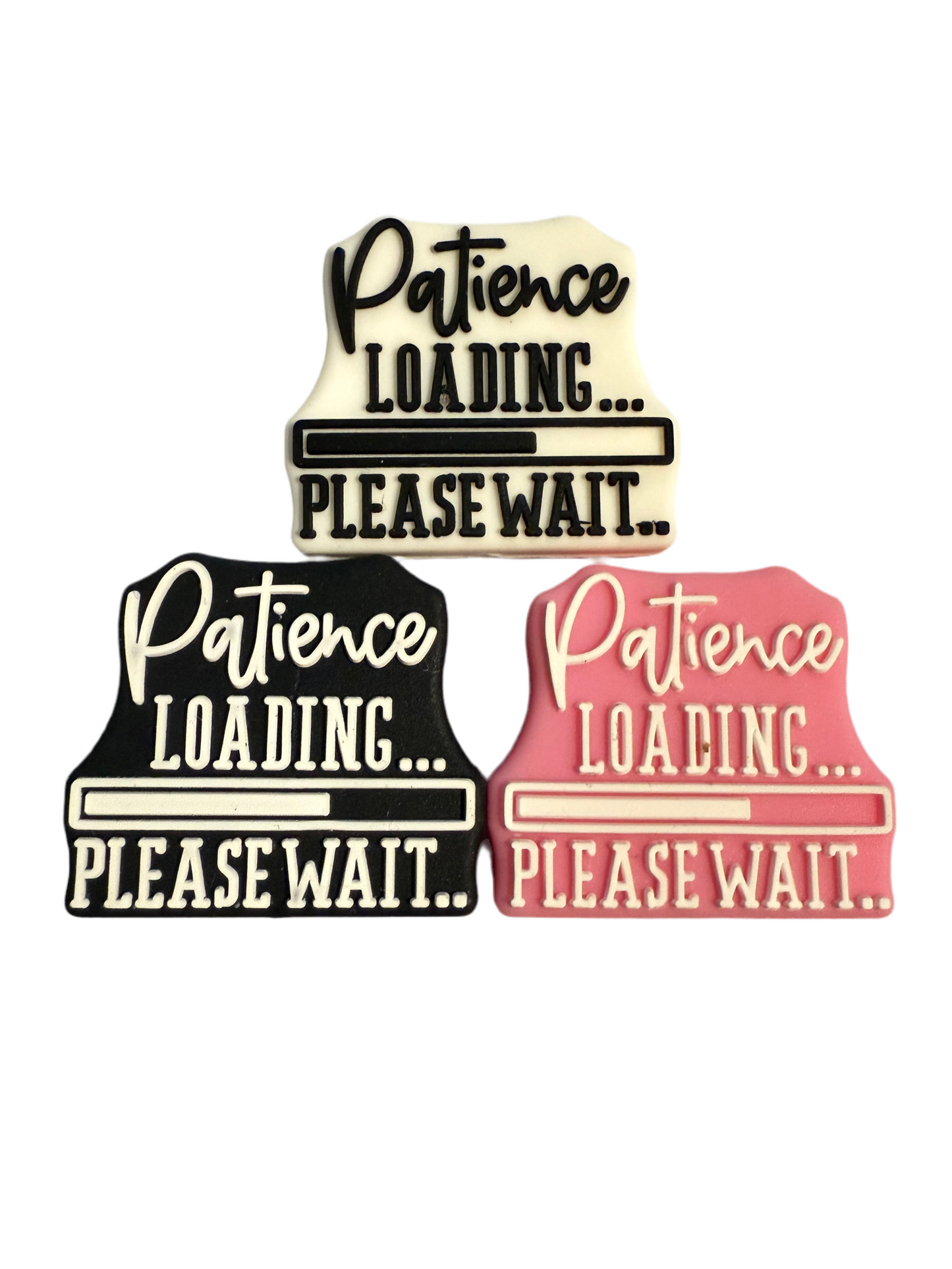 F/Q30- (1)PC 1.1" Choose Your Color- Patience Loading... Please Wait.. Focal Bead for DIY Keychains, Wristlets, Cup Charms, Car Charms ETC