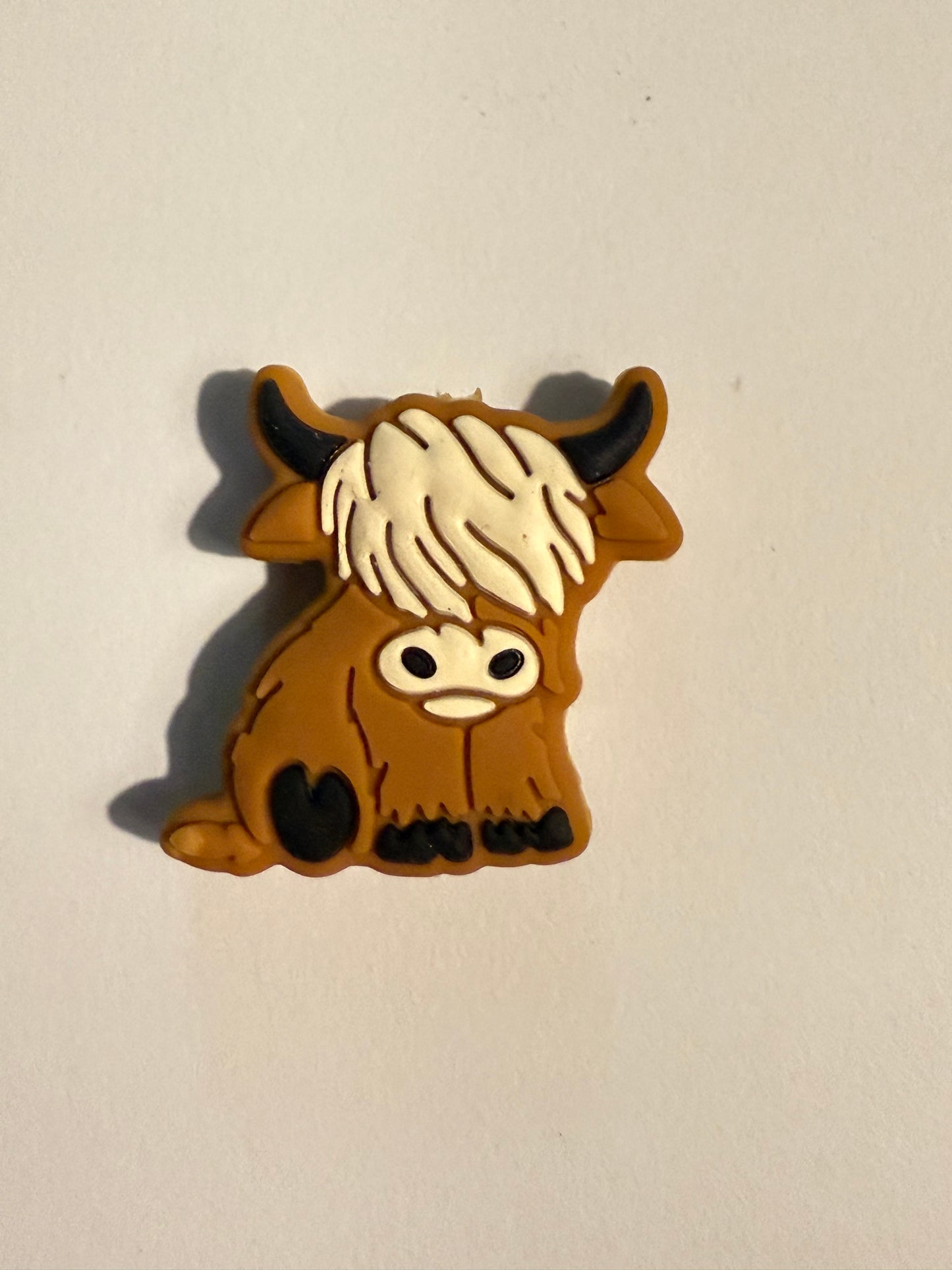 F/A3- (1)PC 1" Choose your color- Highland Cow Focal Bead for DIY Keychains, Wristlets, Cup Charms, Car Charms ETC