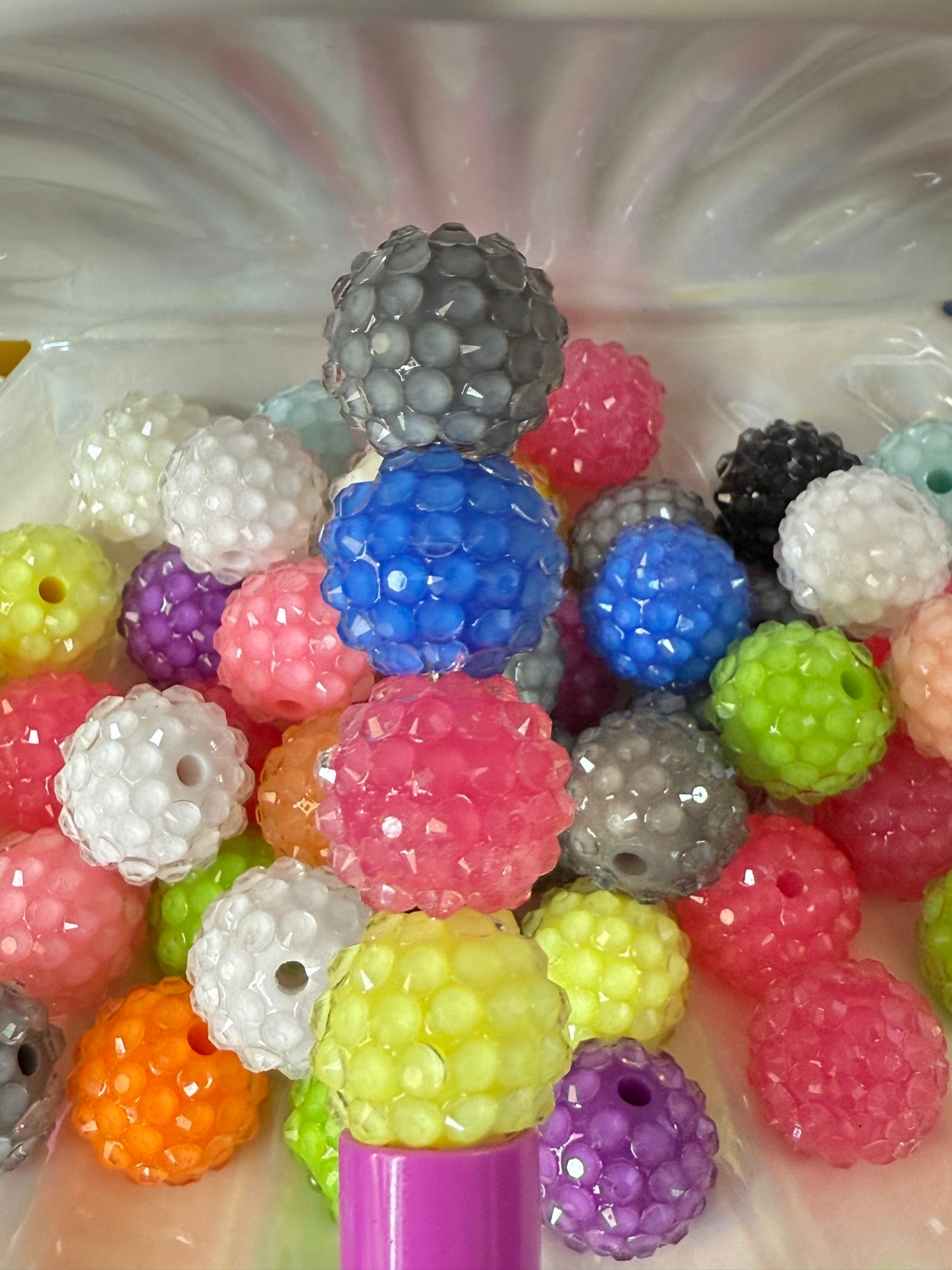 R2- (10PCS) 16mm Mixed Color Solid JELLY Dewdrop Bubblegum Acrylic RHINESTONE Beads for DIY