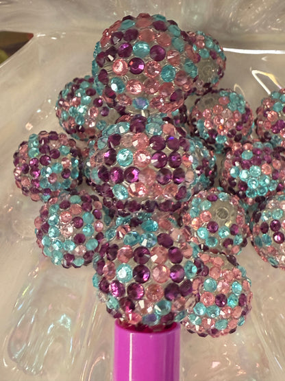 R34- (5PCS) 20mm Clear Skyblue/pink/purple Color Bubblegum Acrylic Rhinestone Beads for DIY