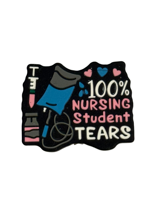 F/C7- (1)PC 1.1" 100% Nursing Student TEARS Focal Bead for DIY Keychains, Wristlets, Cup Charms, Car Charms ETC