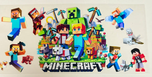 C500- (1PC) MINECRAFT 16OZ UV DTF Transfer Wrap/Sticker for Cup/Tumbler