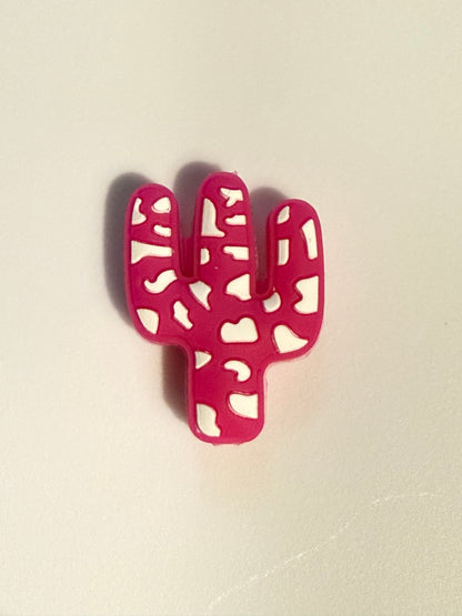 F/C26- (1)PC 1.1" Choose your color- Leopard OR Stripes Saguaro Cactus Focal Bead for DIY Keychains, Wristlets, Cup Charms, Car Charms ETC
