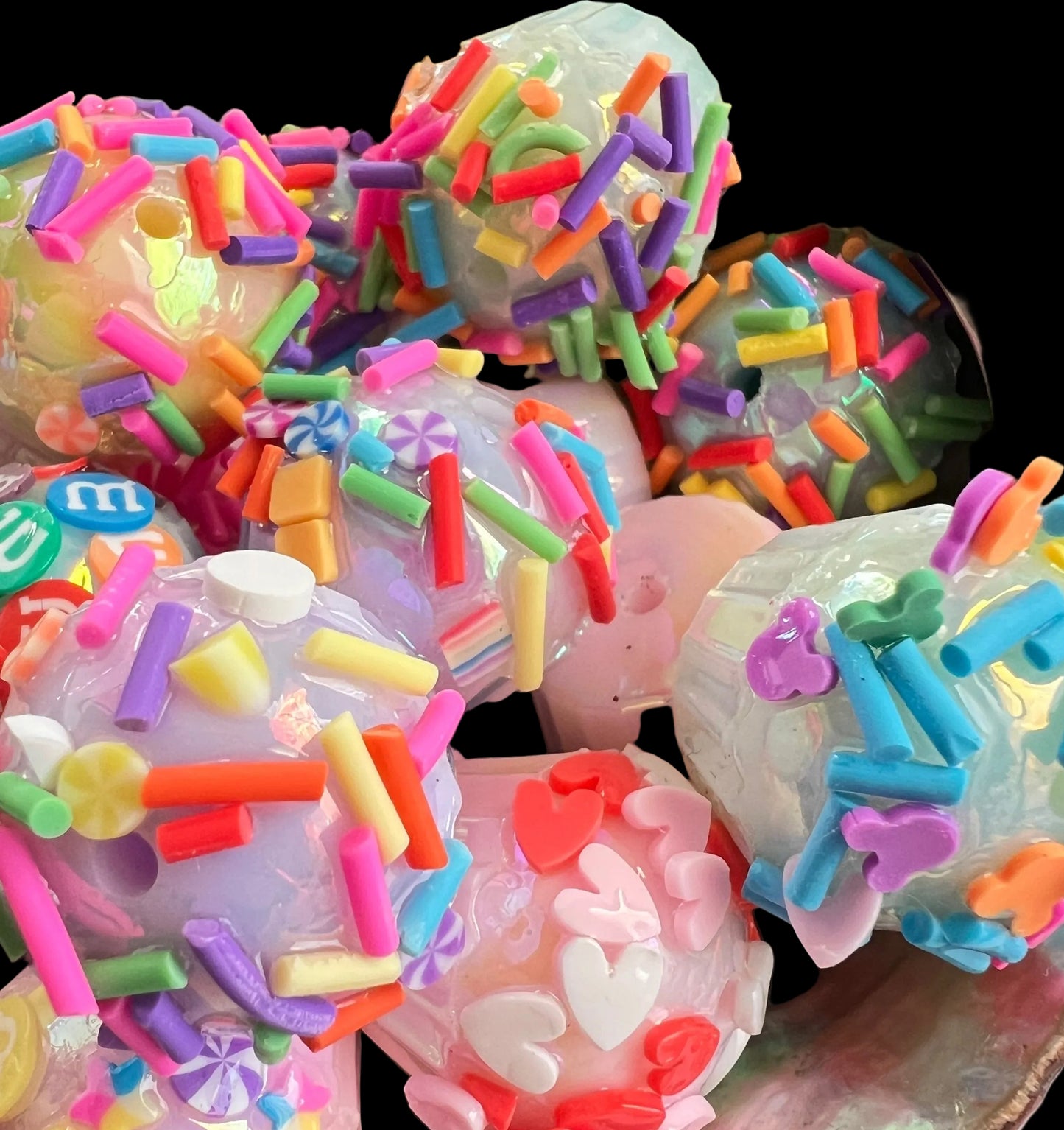 2PCS- Random 25mm Luminous Mixed Cute Desserts/CupCakes/Decorated/ Acrylic Beads image 1