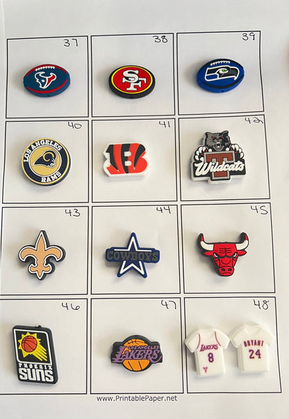 (1) PC- Choose Your TEAM- FOOTBALL/BASKETBALL SPORTS Silicone Focal image 5