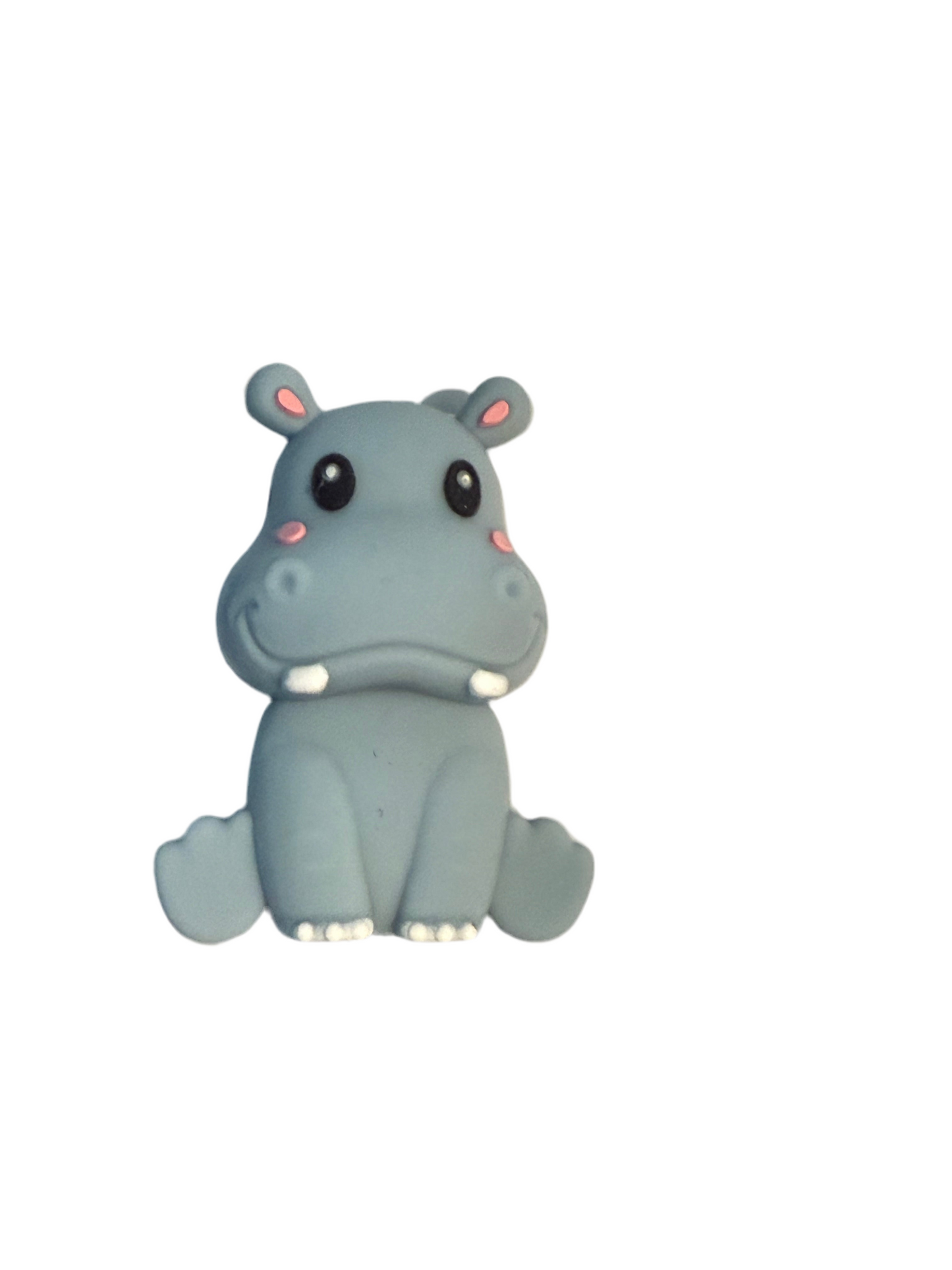 F/A39- (1)PC 1.1" 3D Sitting Hippopotamus Focal Bead for DIY Keychains, Wristlets, Cup Charms, Car Charms ETC