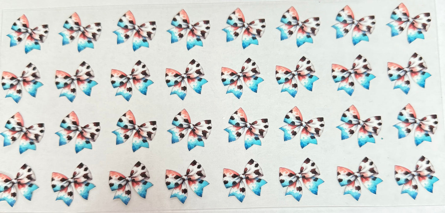 C572- (1PC) COW BOWS 16OZ UV DTF Transfer Wrap/Sticker for Cup/Tumbler