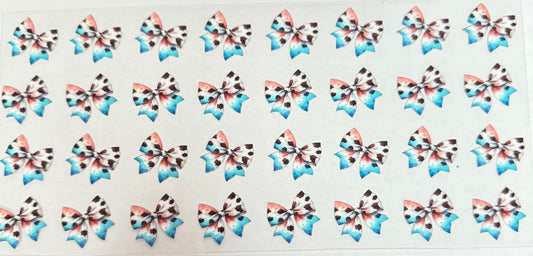 C572- (1PC) COW BOWS 16OZ UV DTF Transfer Wrap/Sticker for Cup/Tumbler