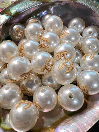 5 PCS -15mm Pearl C/C Beads image 1