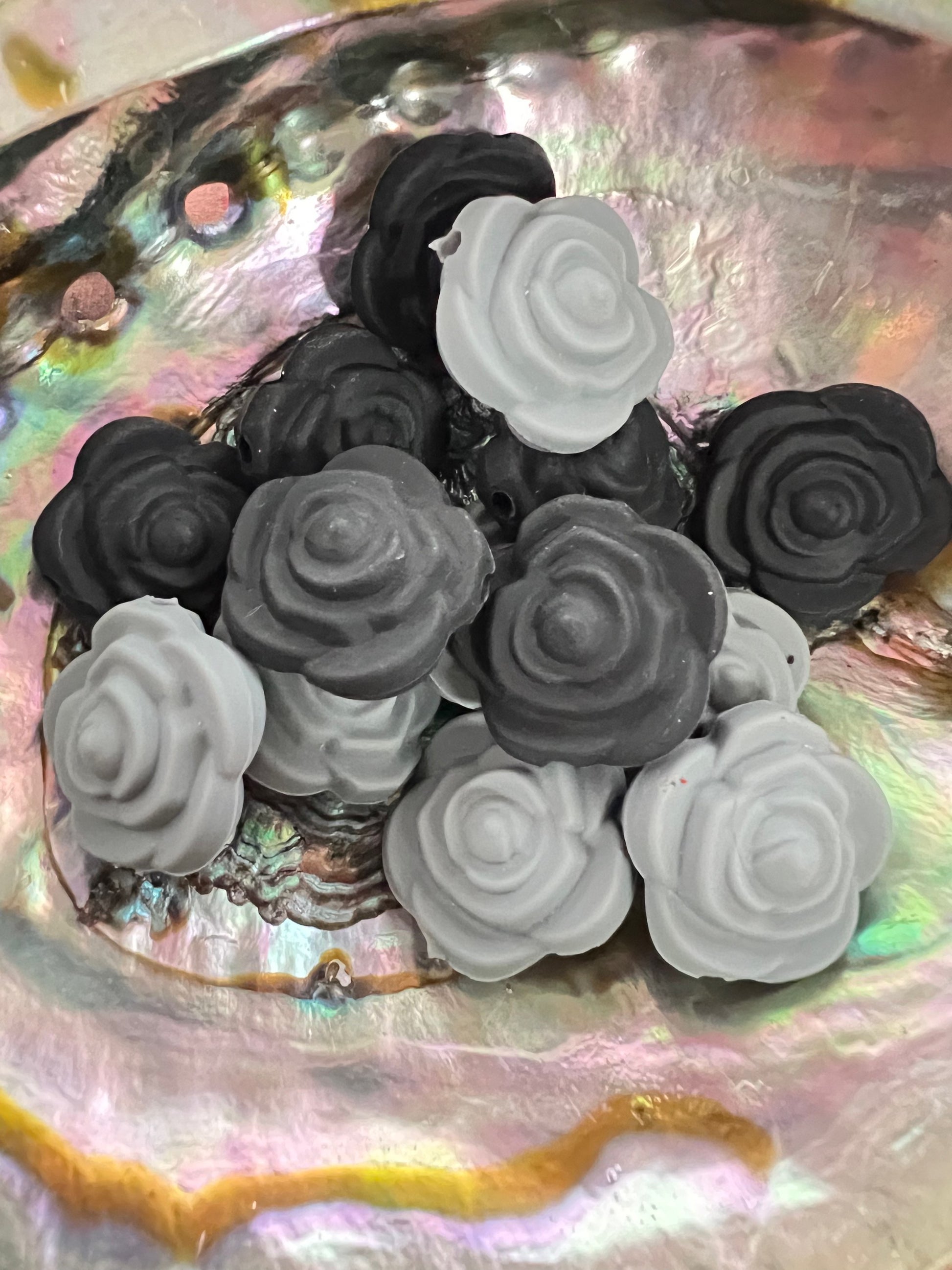 (1)PC- Choose Your Color- Small Size Rose Flower Focal Bead image 1