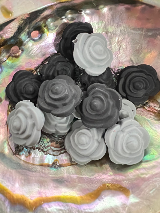 (1)PC- Choose Your Color- Small Size Rose Flower Focal Bead image 1