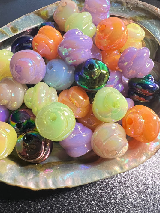 5 PCS- 16mm Swirl Ice Cream Swirl Multi-Colors UVAB Acrylic Beads image 0