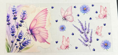 C588- (1PC) FLORAL BUTTERFLY 16OZ UV DTF Transfer Wrap/Sticker for Cup/Tumbler