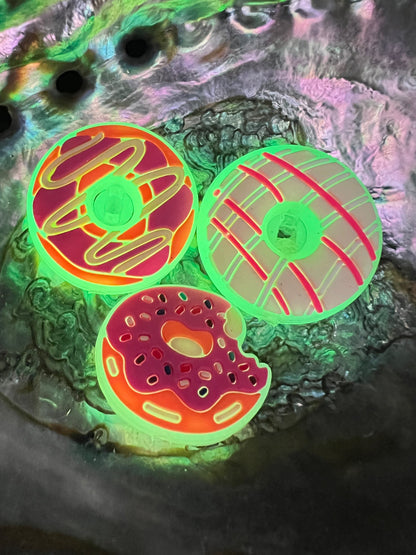 (1)PC- Choose your color- LUMINOUS GLOW DONUT/Frosted/Sprinkled  Focal Bead image 1