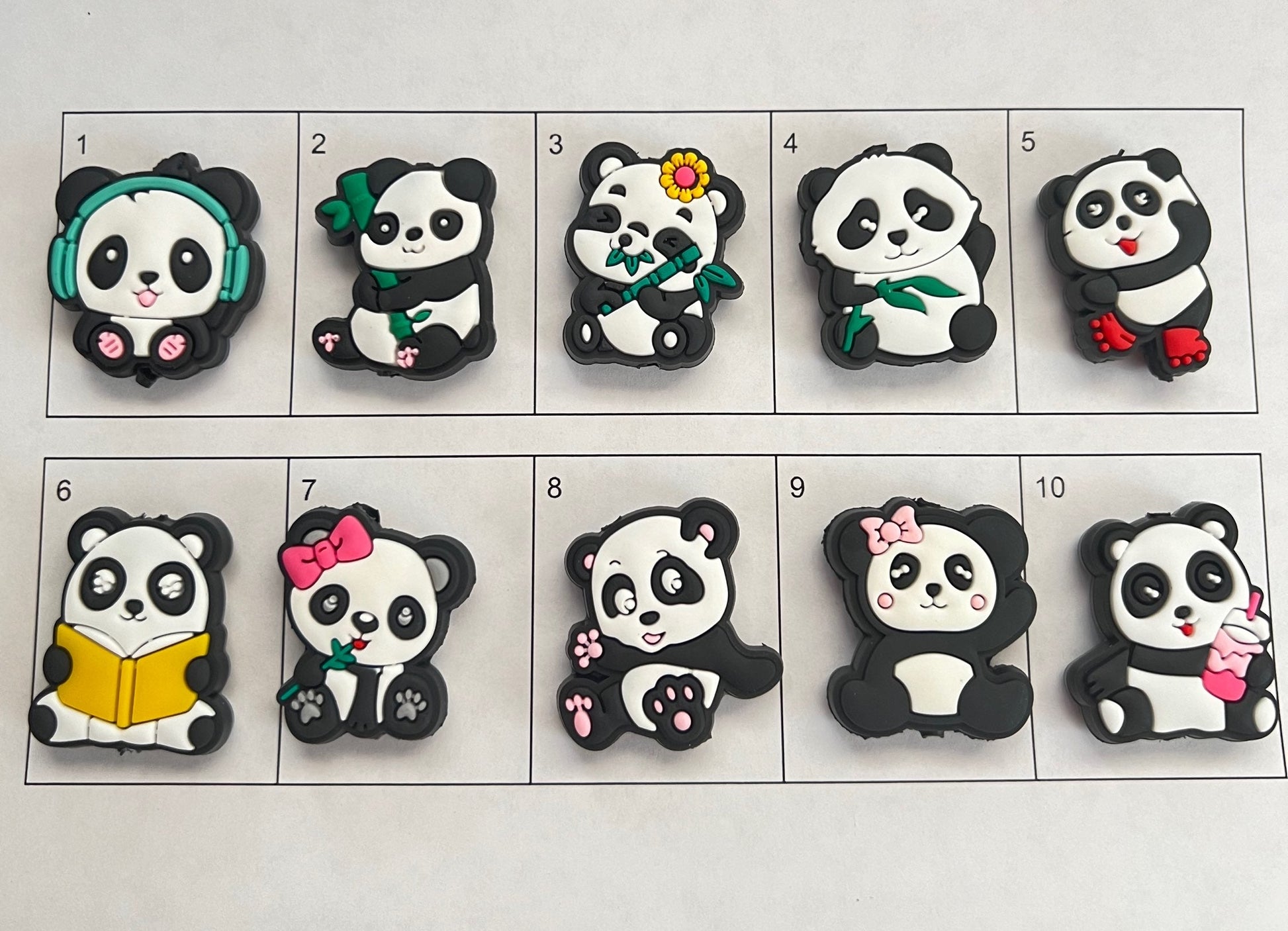 (1)PC- Choose your Style PANDA Bear Silicone Focal Bead image 0