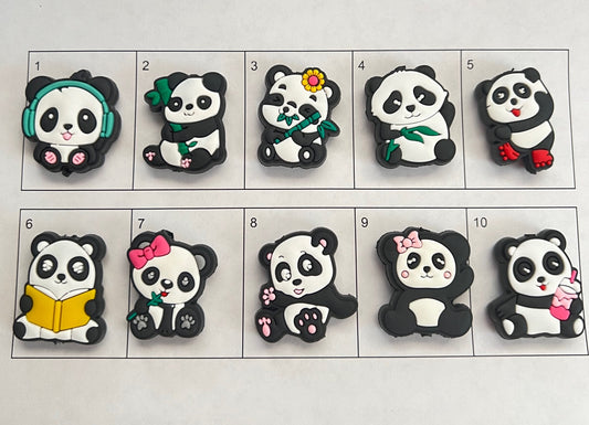 (1)PC- Choose your Style PANDA Bear Silicone Focal Bead image 0