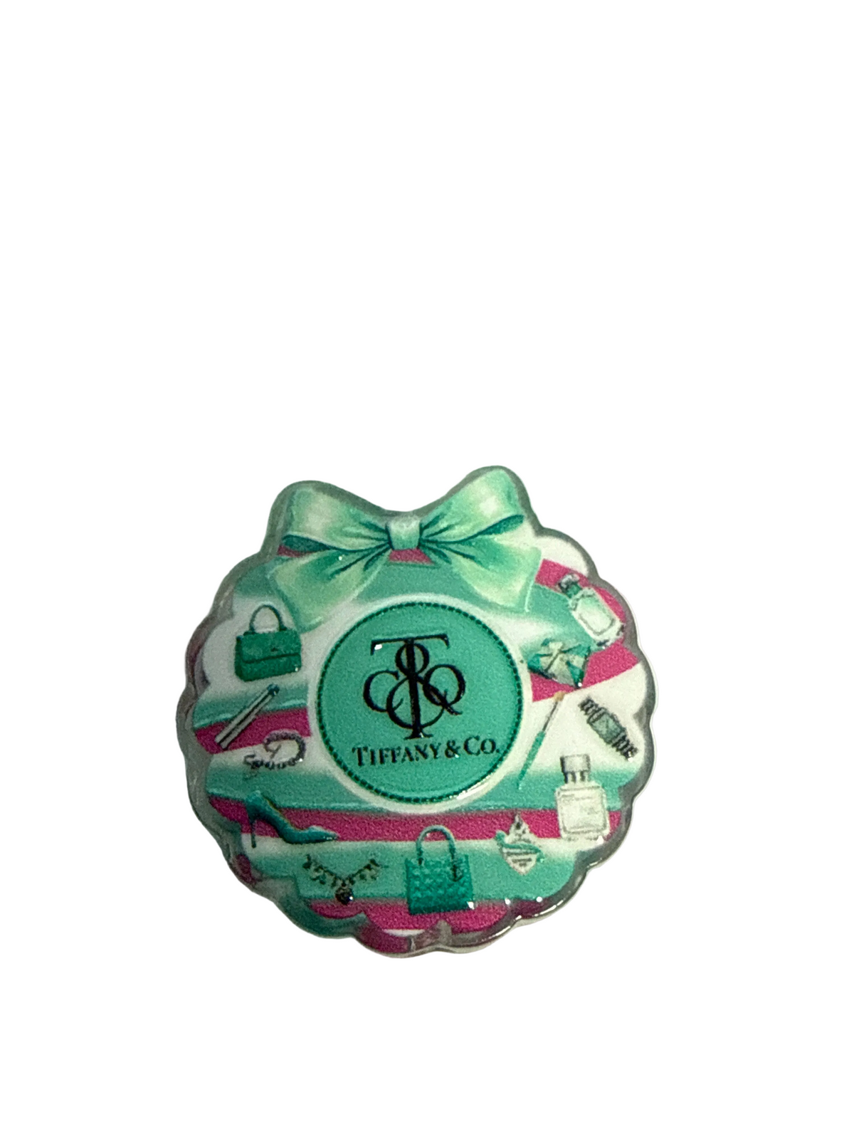 F/ACR78- (2)PCS 1" Tiffany Accessories Wreath Acrylic Focal Bead for DIY Pens, Keychains, Wristlets, Cup Charms, Car Charms ETC