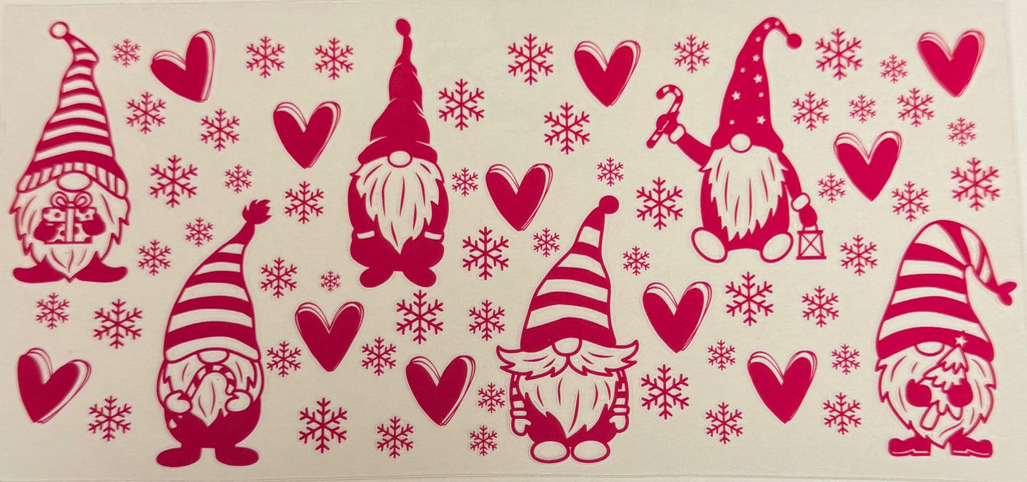 C434- (1PC) LOVE GNOMES 16OZ UV DTF Transfer Wrap/Sticker for Cup/Tumbler