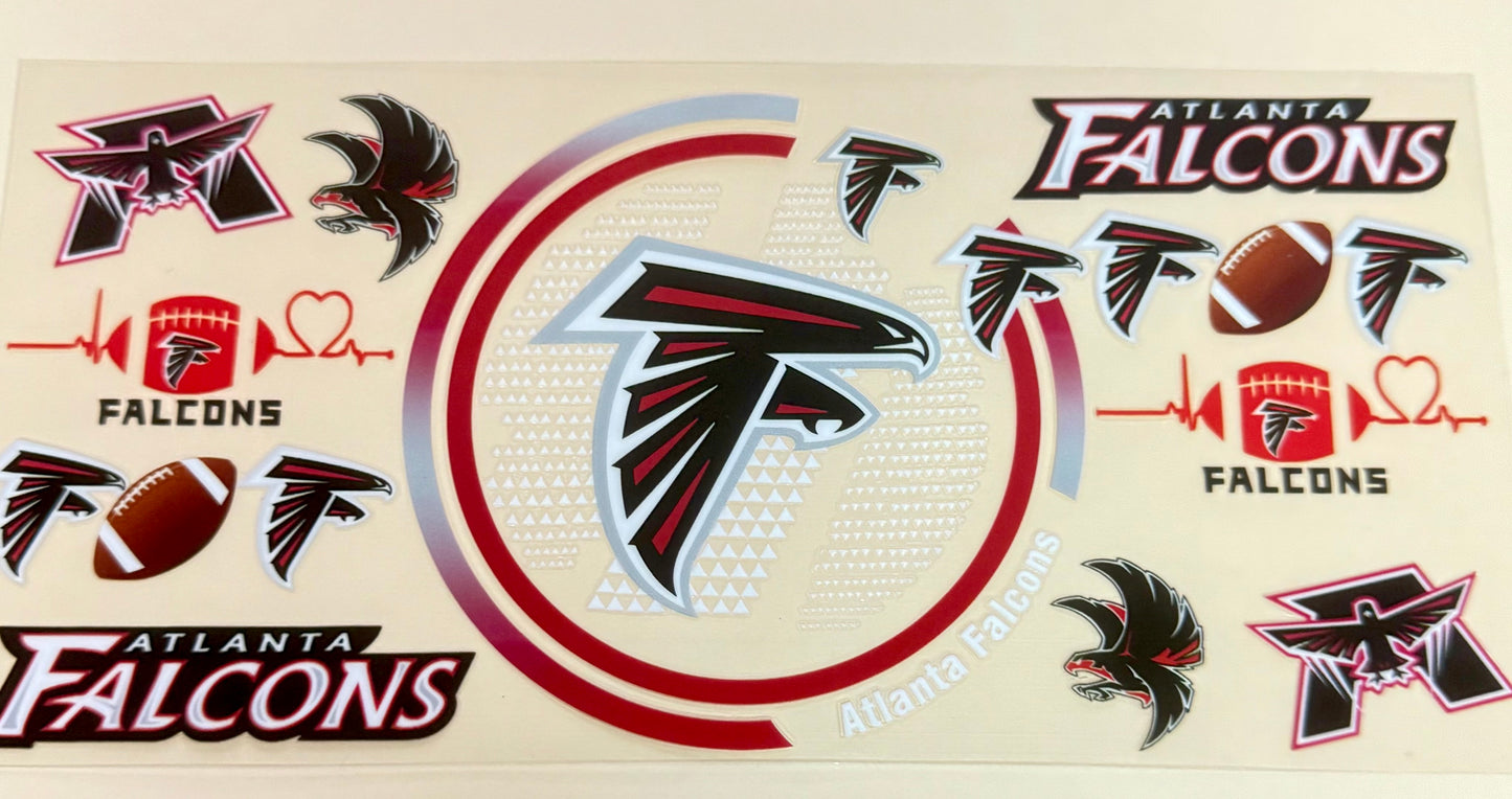 C302- (1PC) FALCONS 16OZ UV DTF Transfer Wrap/Sticker for Cup/Tumbler