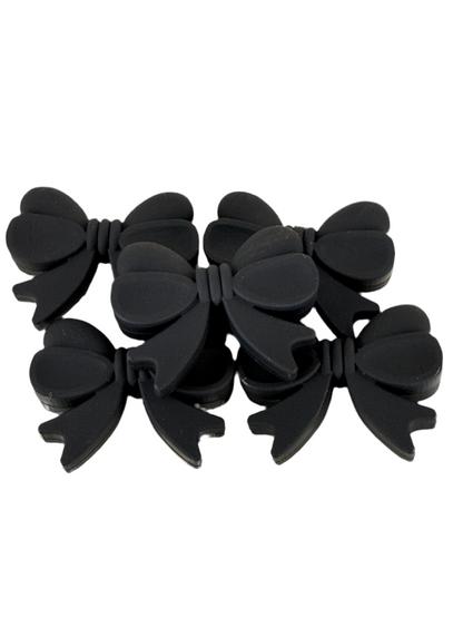 F12- (1)PC 1.1" Black BOW Focal Bead for DIY Keychains, Wristlets, Cup Charms, Car Charms ETC