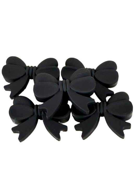 F12- (1)PC 1.1" Black BOW Focal Bead for DIY Keychains, Wristlets, Cup Charms, Car Charms ETC