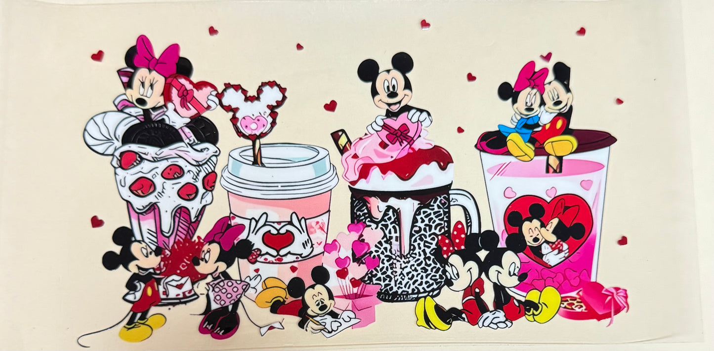 C497- (1PC) MICKEY/MINNIE 16OZ UV DTF Transfer Wrap/Sticker for Cup/Tumbler