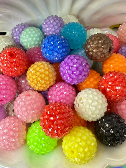 R21- (10PCS) 19mm Mixed Color Clear JELLY Dewdrop Bubblegum Acrylic RHINESTONE Beads for DIY