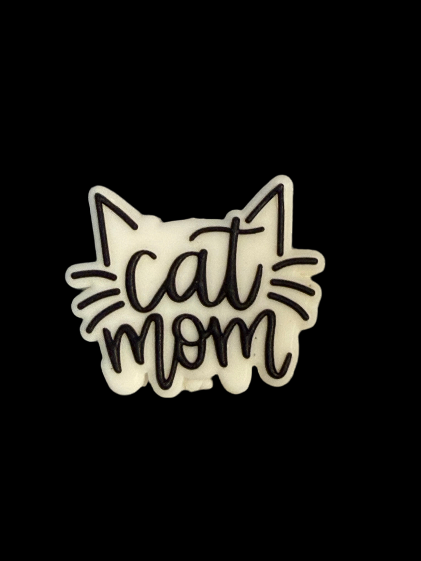 F/M30- (1)PC 1" Cat Mom Focal Bead for DIY Keychains, Wristlets, Cup Charms, Car Charms ETC
